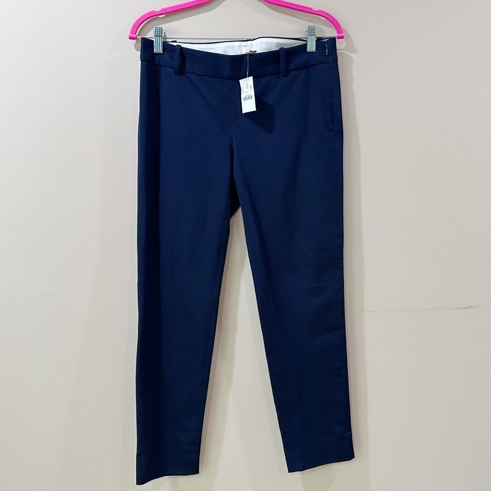 J. CREW Cameron Slim Cropped Pant Navy Blue Stretch Dress Trousers
